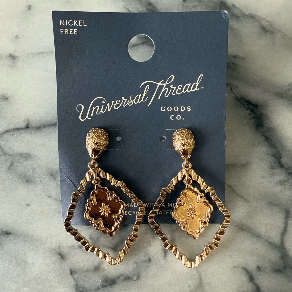 Radiant Texture Drop Earrings - Universal
Thread - Gold Tone - New with tags NWT